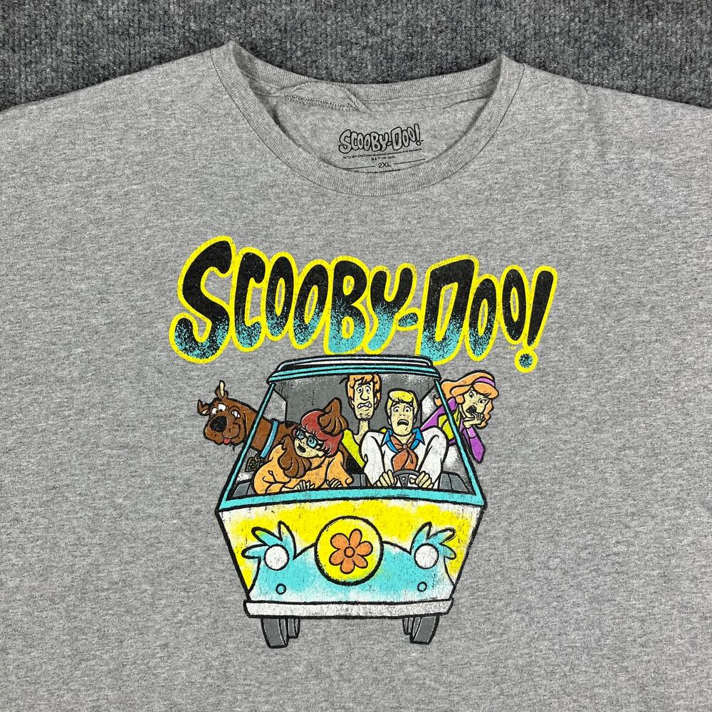 Scooby-Doo T-Shirt Mens Size 2XL Gray Mystery Machine Cartoon Graphic Tee